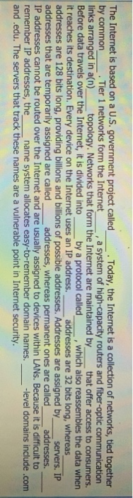 The Internet is based on a U.S. government