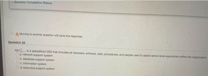 Question Completion Status: Moving to another