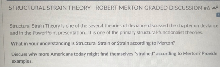 STRUCTURAL STRAIN THEORY - ROBERT MERTON GRADED