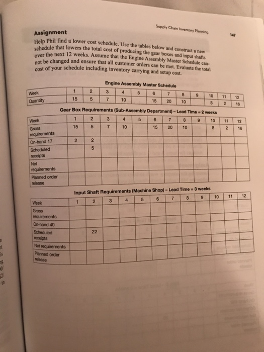 Chapter 11 MRP Example - Inventory Planning S >