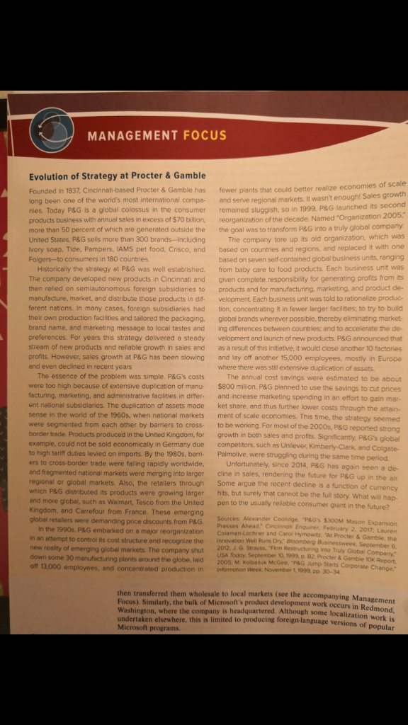 Reread the Management Focus on Procter & Gamble,
