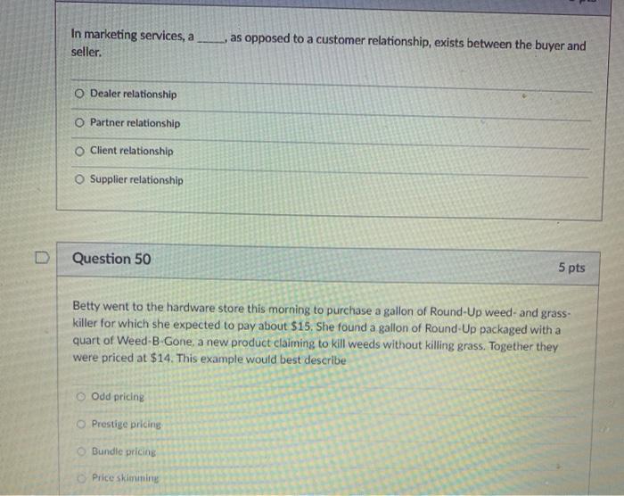 In marketing services, a seller. as opposed to a