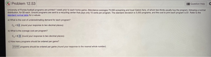 Problem 12.53 Question Help University of Florida