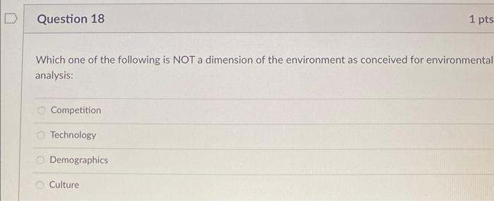 Which one of the following is NOT a dimension of