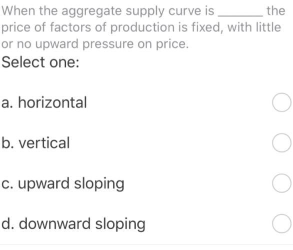 When the aggregate supply curve is the price of