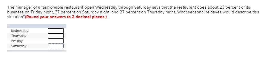 The manager of a fashionable restaurant open