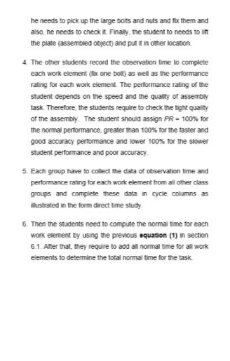 industrial engineering, work measurement course.