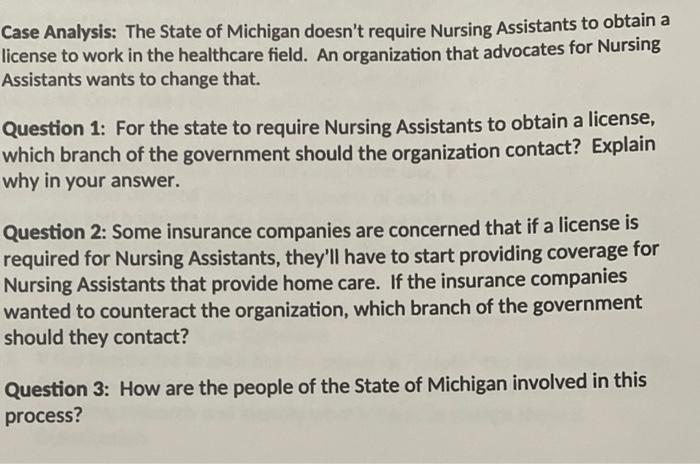 Case Analysis: The State of Michigan doesn't