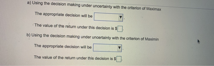 Given the following conditional value table: