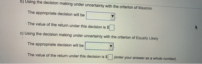 Given the following conditional value table: