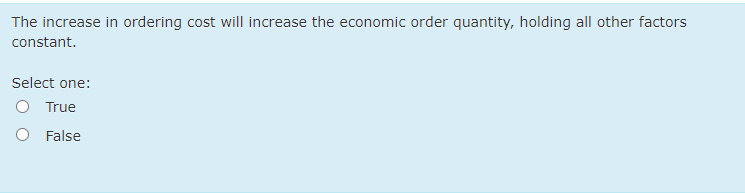 The increase in ordering cost will increase the