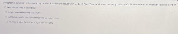 Demographics can pve us insight into voting