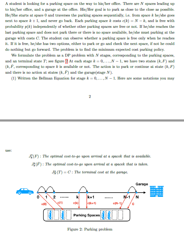 A student is looking for a parking space on the