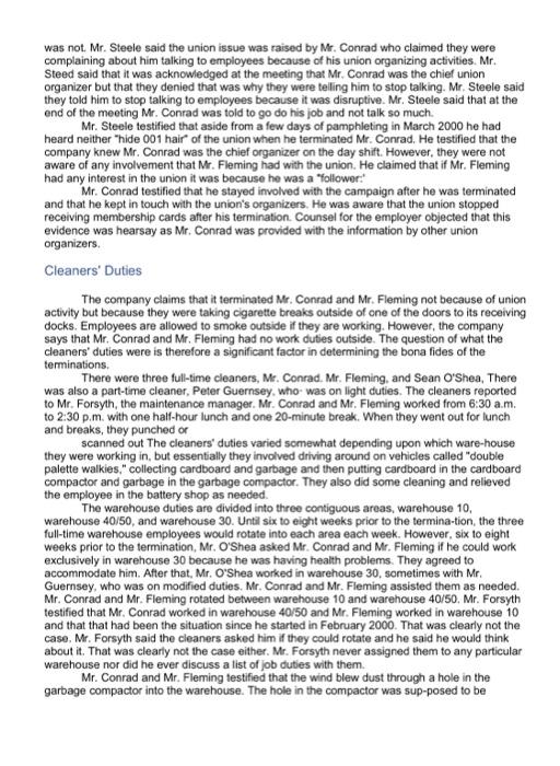 Please answer question one Case ULP.1 UNFAIR