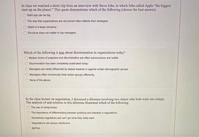 In class we watched a short clip from an