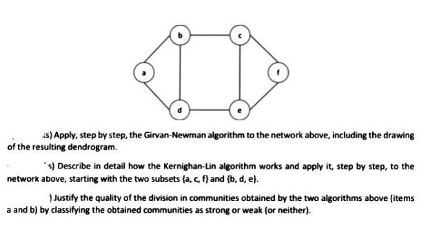 is) Apply, step by step, the Girvan-Newman