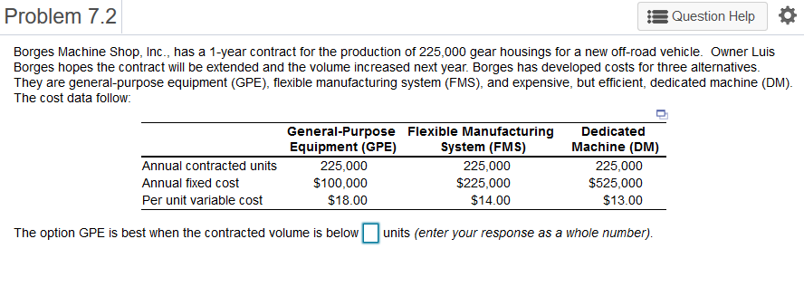 Problem 7.2 3 Question Help Borges Machine Shop,