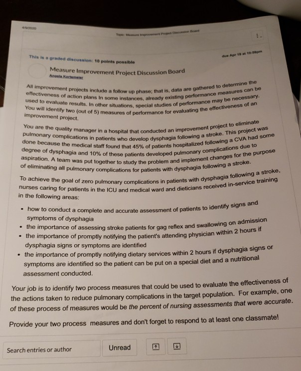 10:pan This is a graded discussion: 10 points