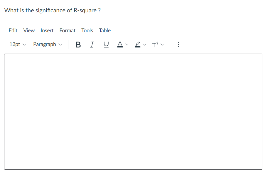 What is the significance of R-square ? Edit View