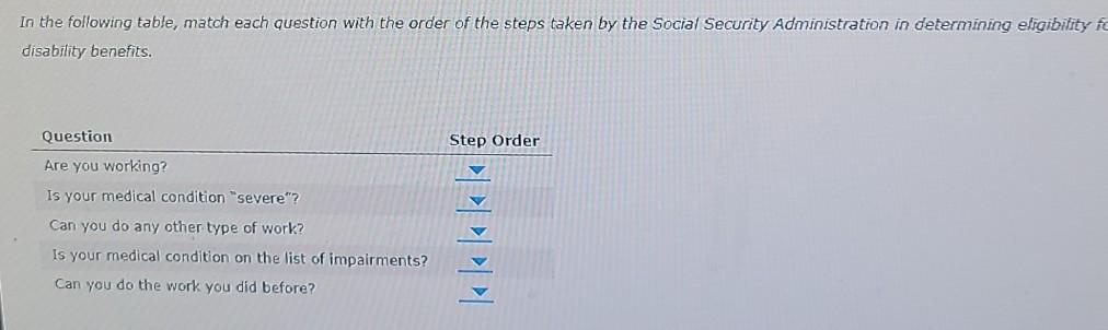 looking for step order please In the following