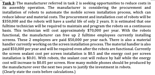 Task 3: The manufacturer referred in task 2 is