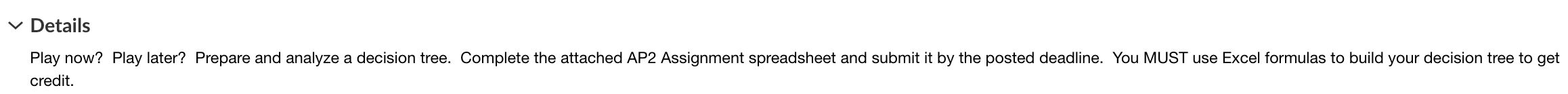 Help needing make decision tree for