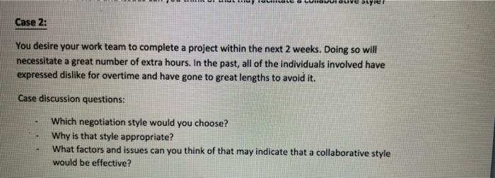 buyer Case 2: You desire your work team to