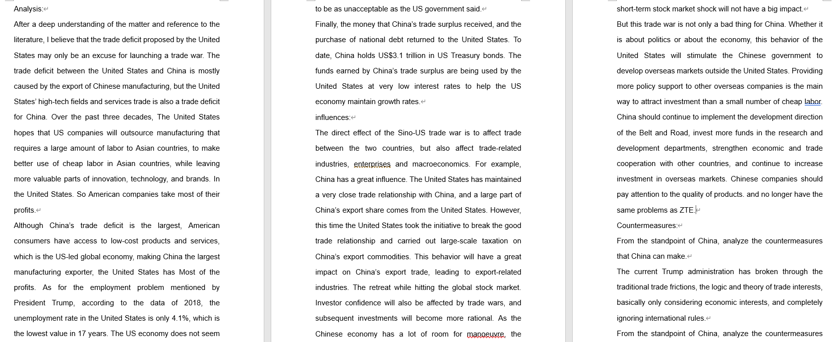 Use different sentences to represent the material