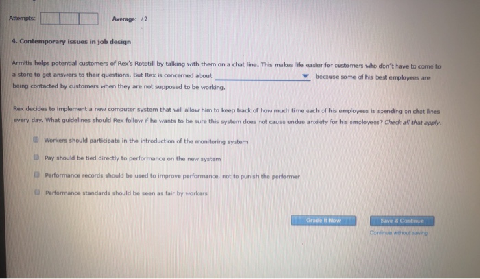 Attempts: Average 1. Work and jobs "I started out