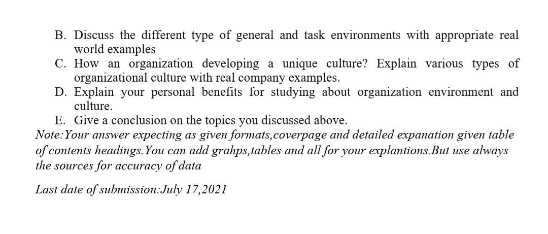 B. Discuss the different type of general and task