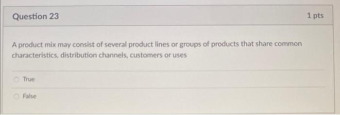 A product mix may consist of several product
