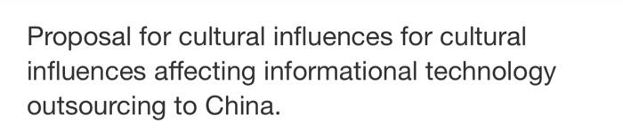 read below please! Proposal for cultural