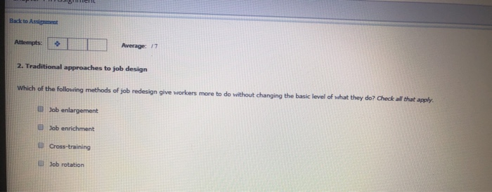 Attempts: Average 1. Work and jobs "I started out