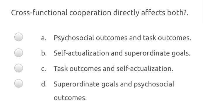 Cross-functional cooperation directly affects