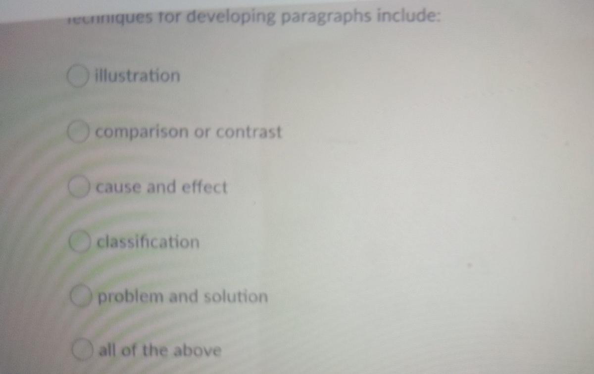 y Question 22 (1 point) Techniques for developing