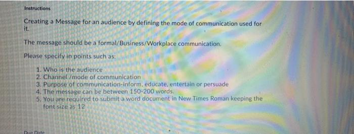 Instructions Creating a Message for an audience