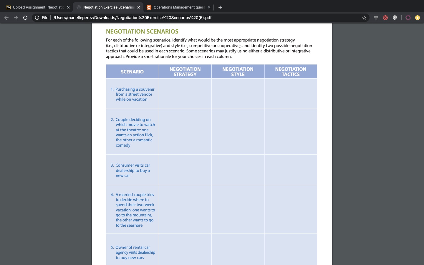 Bb Upload Assignment: Negotiatio X Negotiation