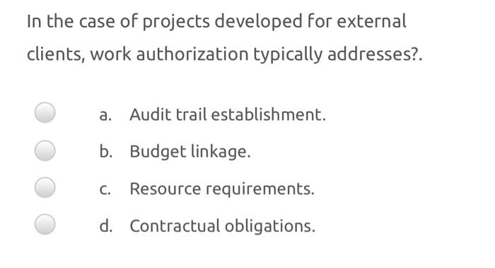 In the case of projects developed for external