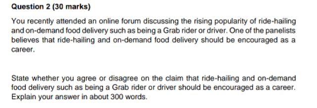 Question 2 (30 marks) You recently attended an