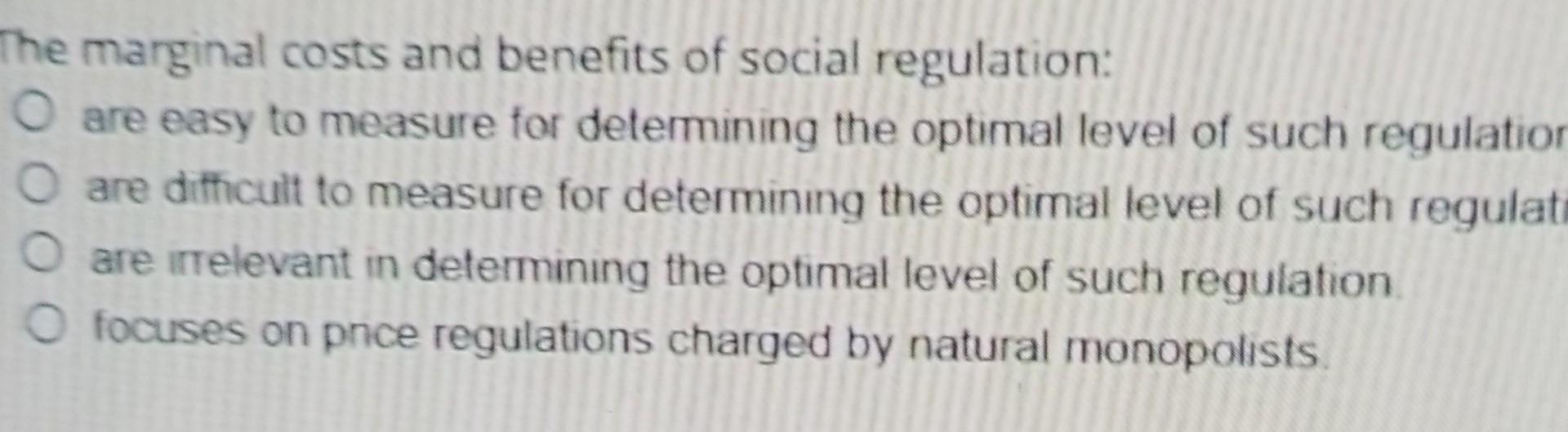 The marginal costs and benefits of social
