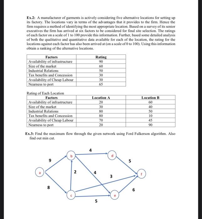 90 60 50 30 Ex.2: A manufacturer of garments is