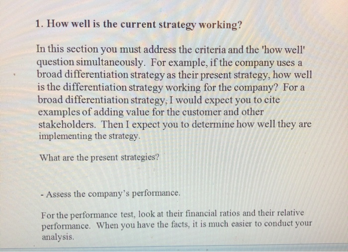 The purpose of the internal analysis is to assess
