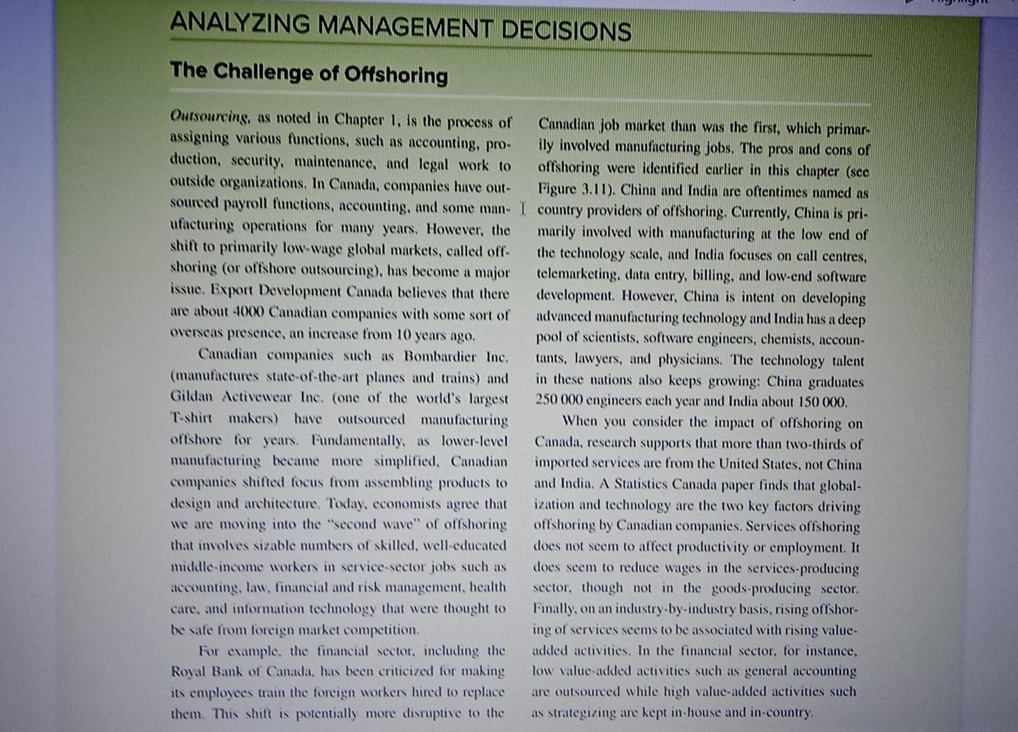 introduction- briefly summarises the issue