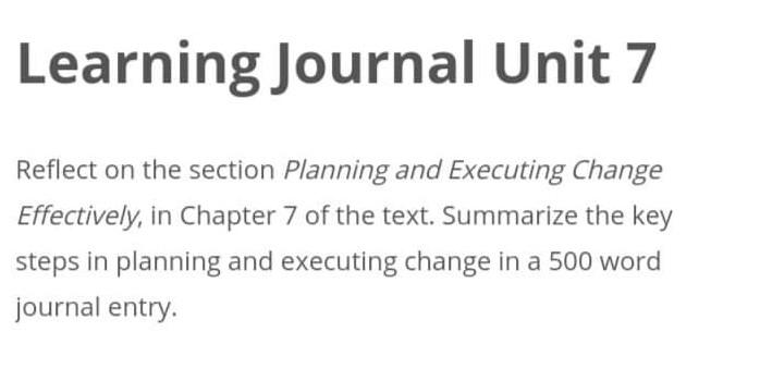 Learning Journal Unit 7 Reflect on the section