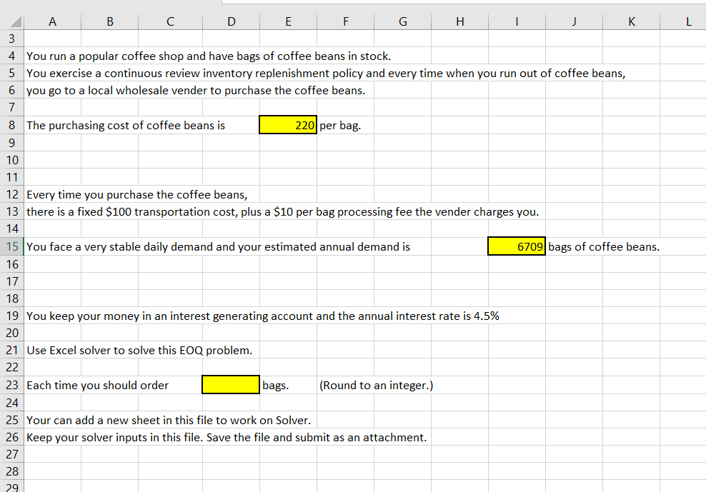 Please help! EXCEL SOLVER is what is being asked