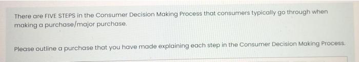 marketing question There are FIVE STEPS in the