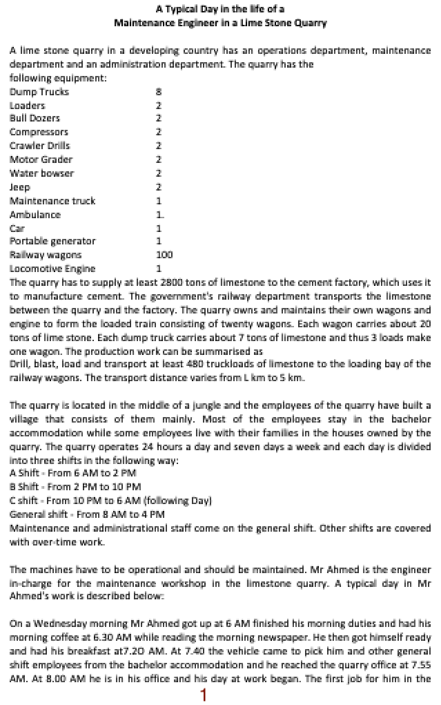 Read the case study and identify 4 examples for