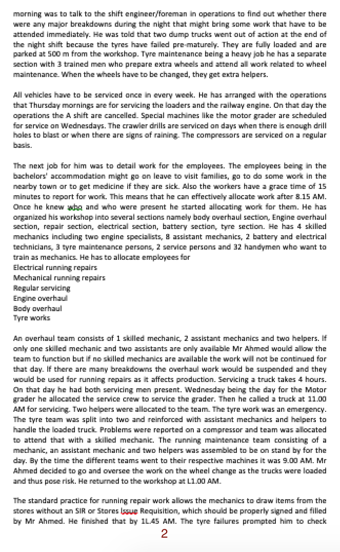 Read the case study and identify 4 examples for