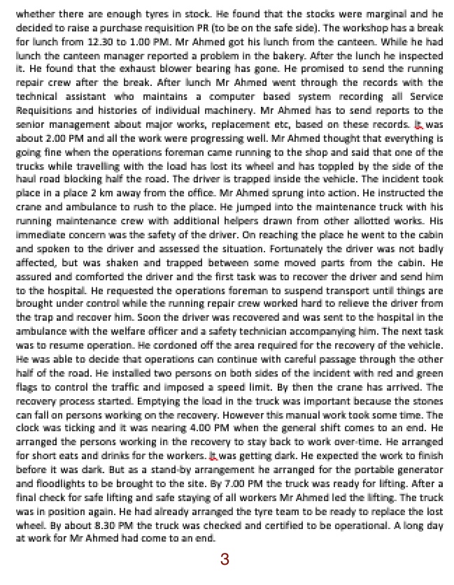 Read the case study and identify 4 examples for