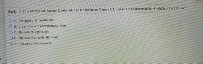 Section 2 of the Clayton Act, commonly referred